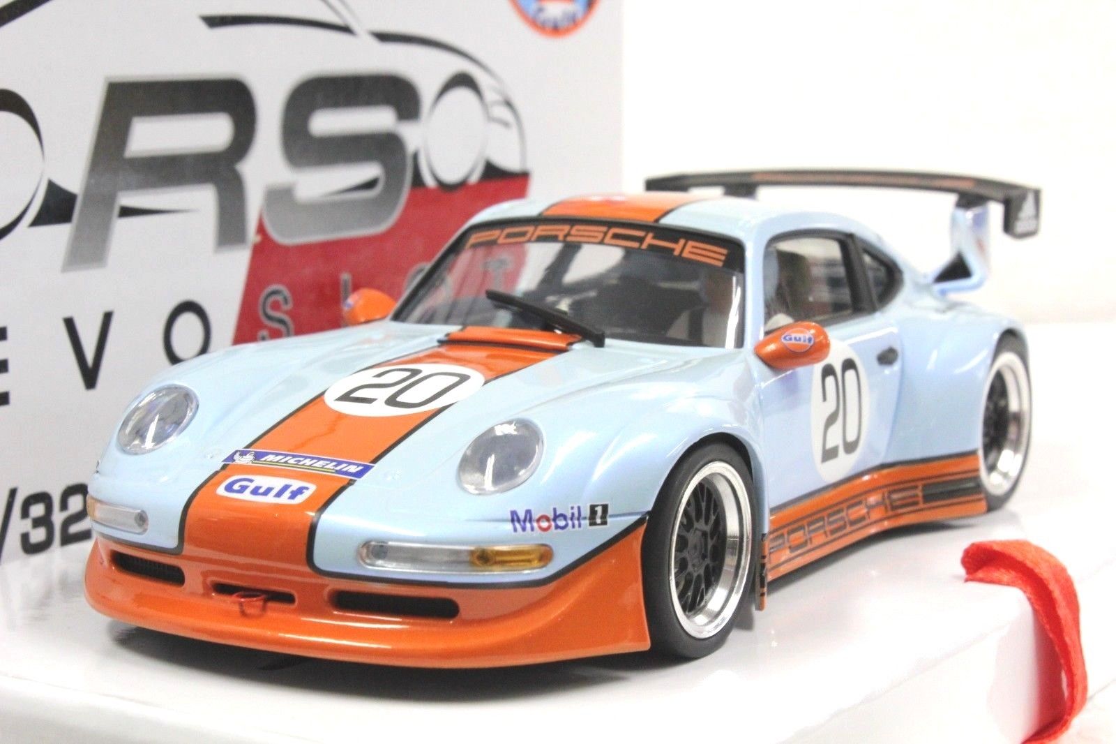 ミニカー REVOSLOT 1/32 PORSCHE RS0015 RevoSlot Porsche 911 GT2 Special Gulf Edition - Pearl Blue