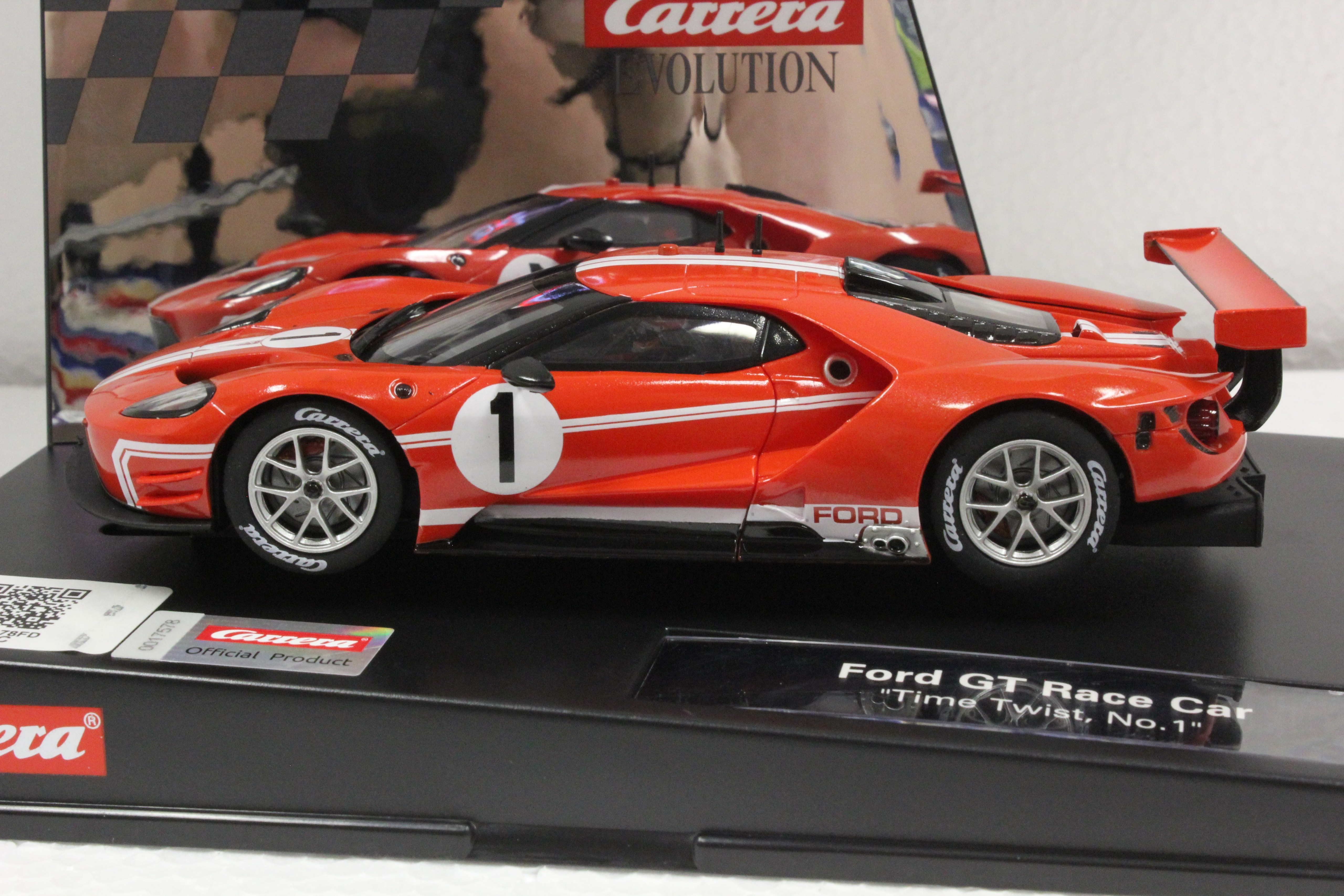 27596 Carrera Evolution Ford GT Race Car Time Twist, #1 1:32 Slot