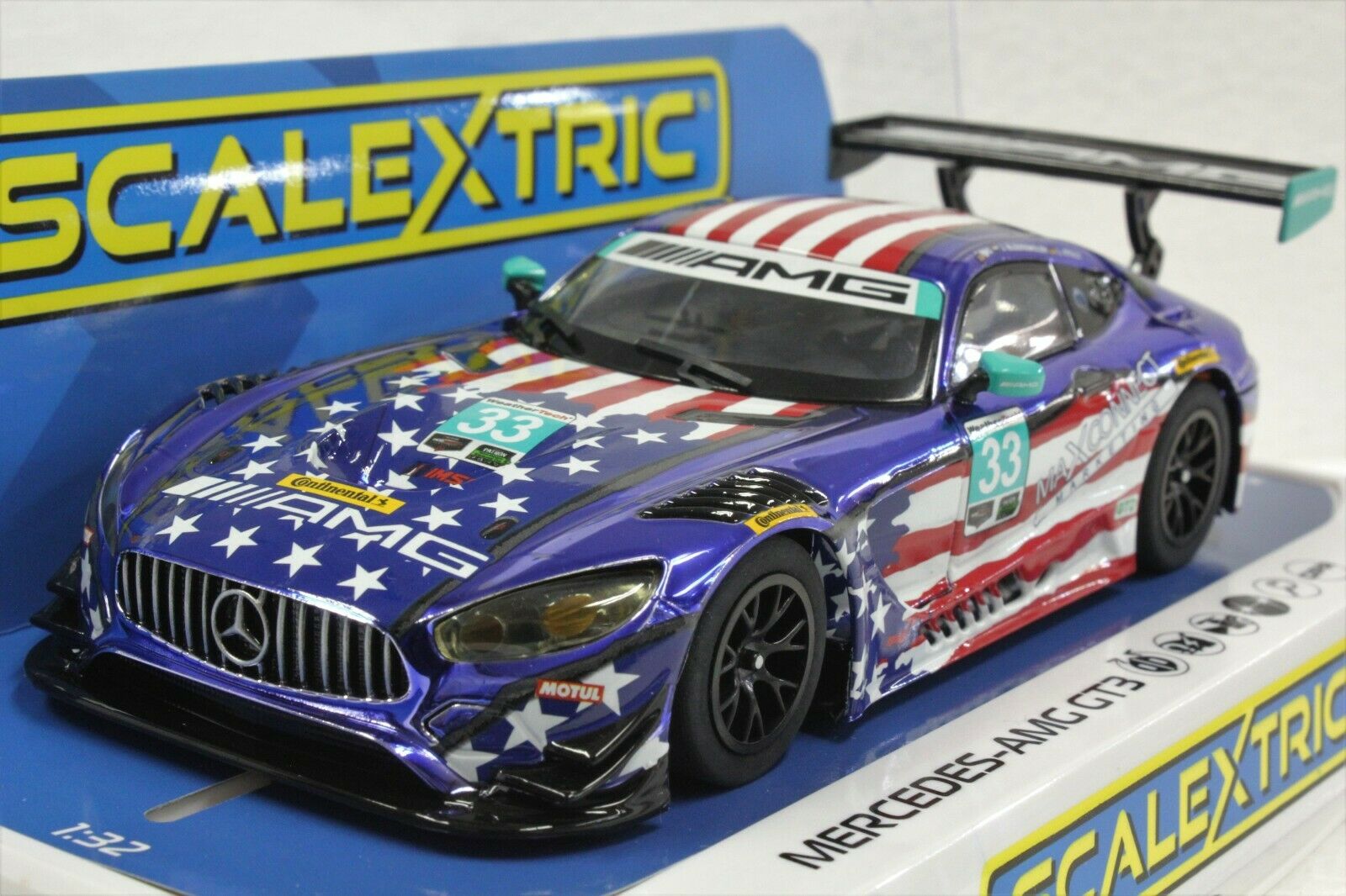 C4023 Scalextric Mercedes AMG GT3 Stars and Stripes, #33 1:32 Slot