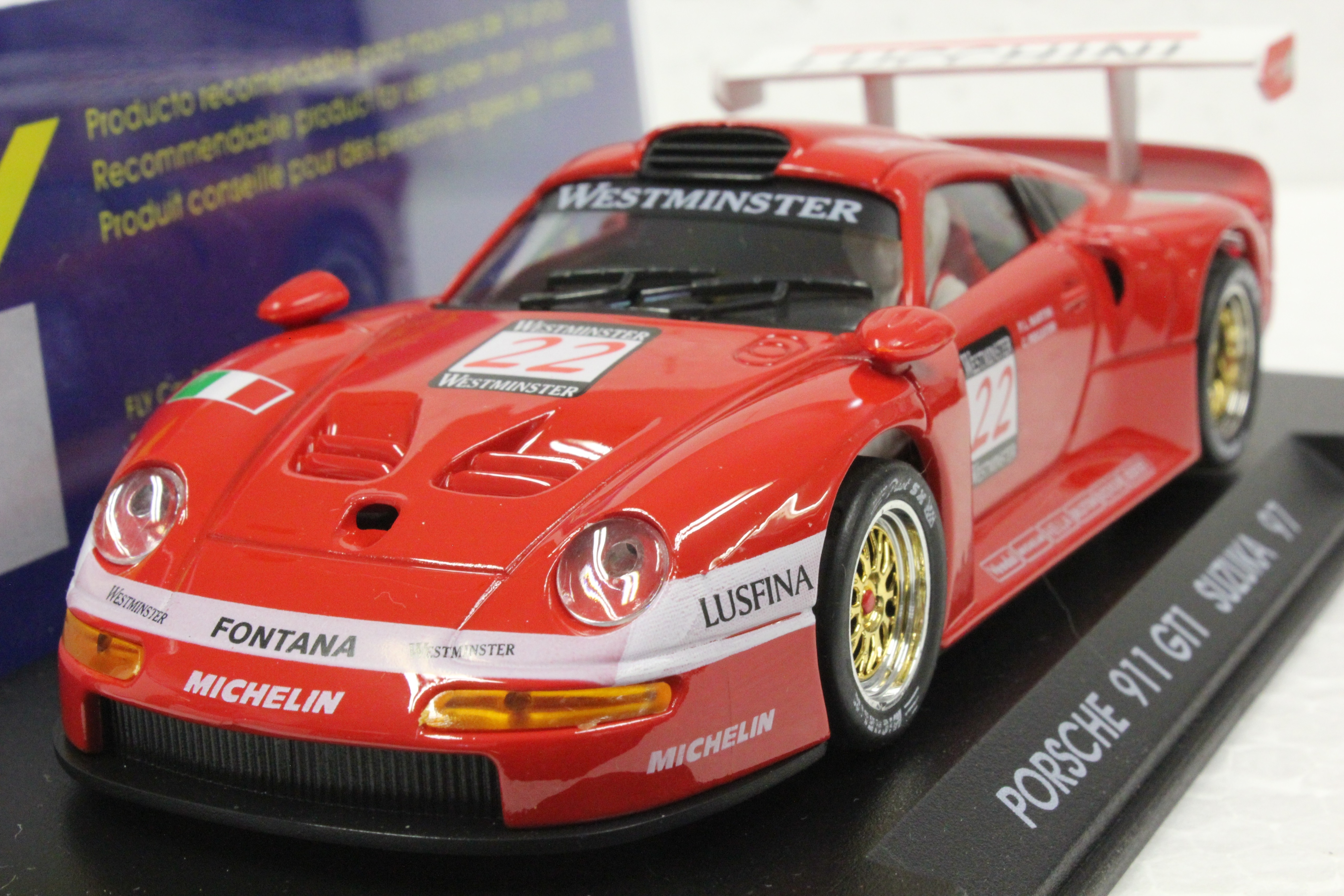 A34 Fly Porsche 911 GT1 EVO Suzuka 1997, #22 1:32 Slot Car - Great