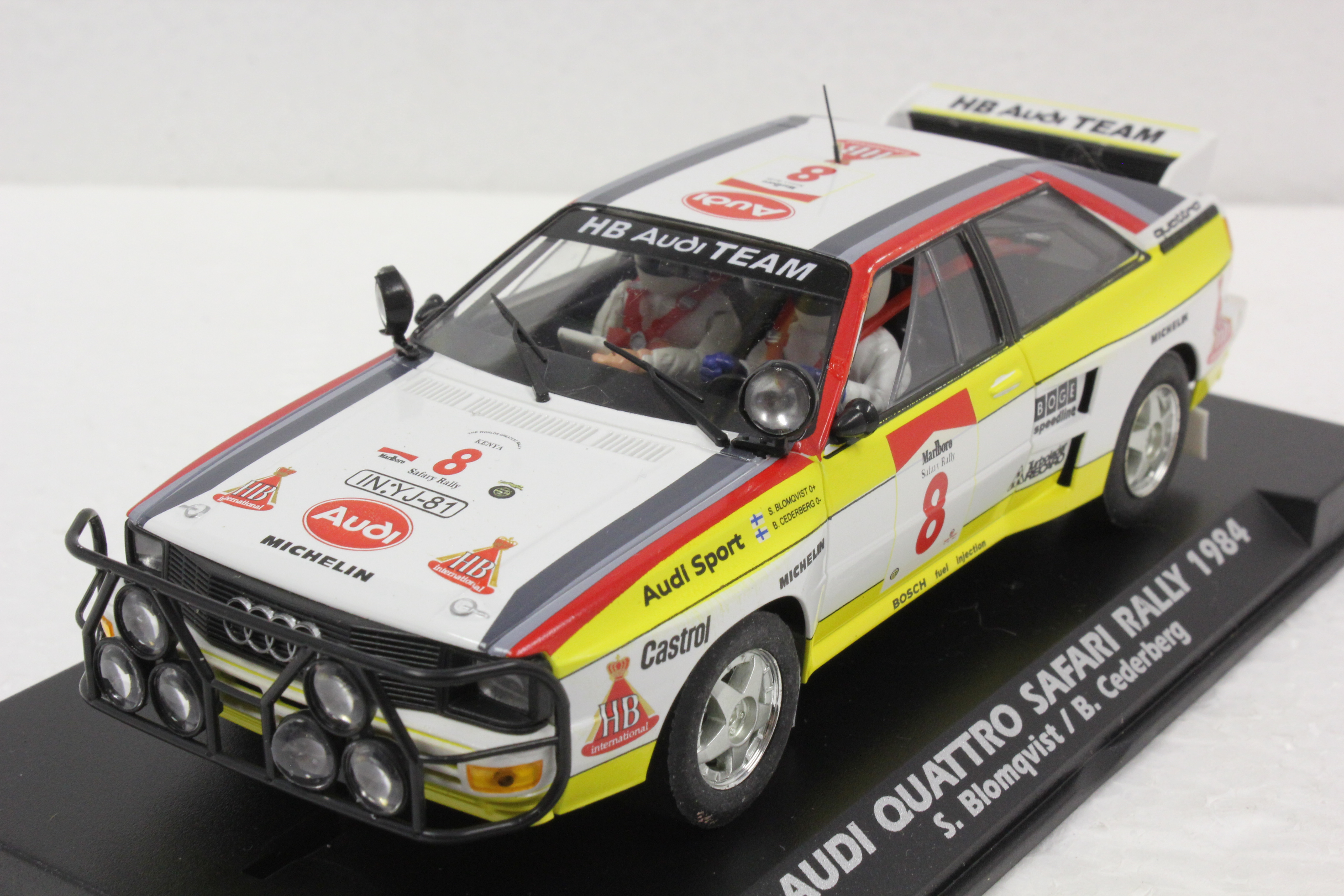 A2005A Fly Audi Quattro Safari Rally 1984, #8 1:32 Slot Car