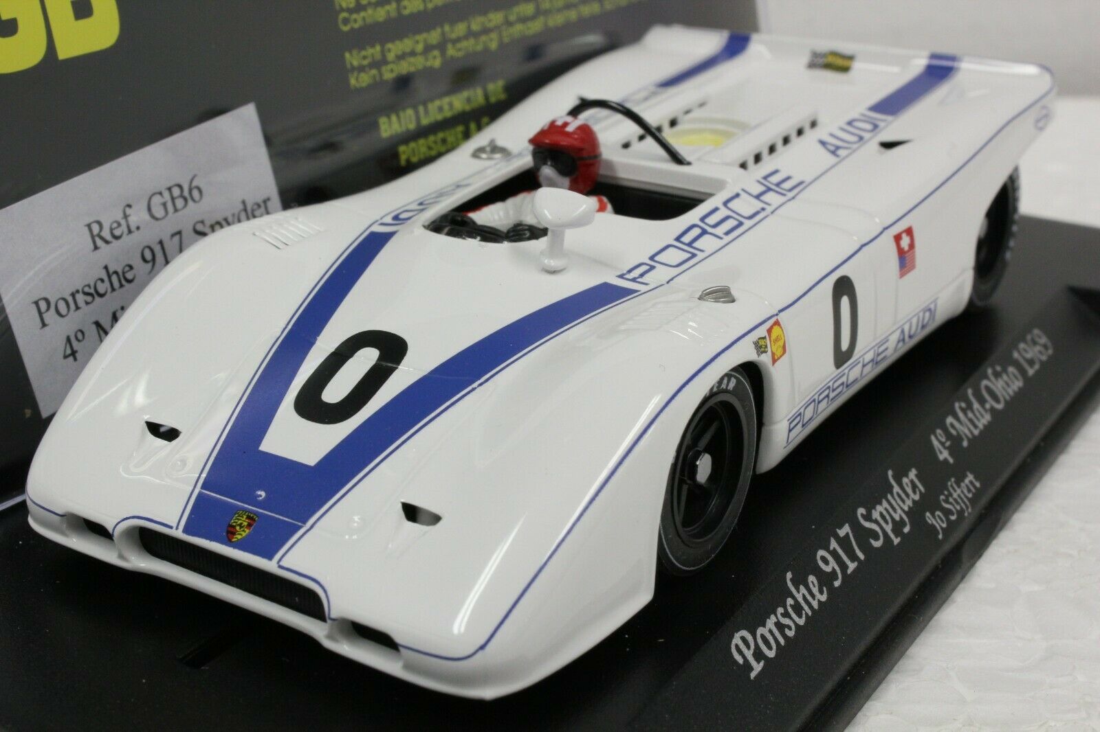 GB6 GB Track by Fly Porsche 917 Spyder Mid- Ohio 1969, #0 1:32 Slot Car