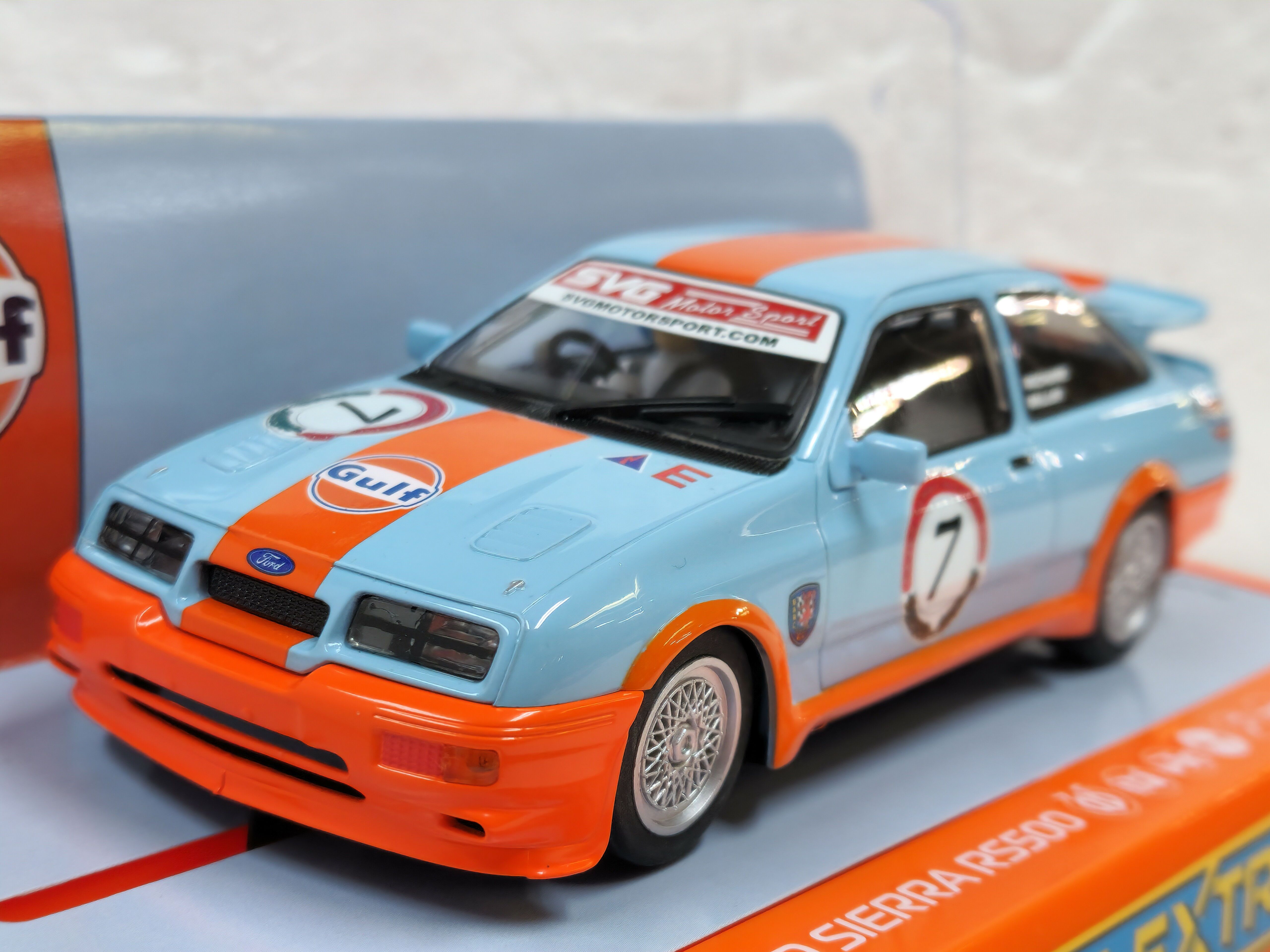 C4034 Scalextric Ford GT GTE Gulf Edition, #19 1:32 Slot Car *DPR* - Great  Traditions