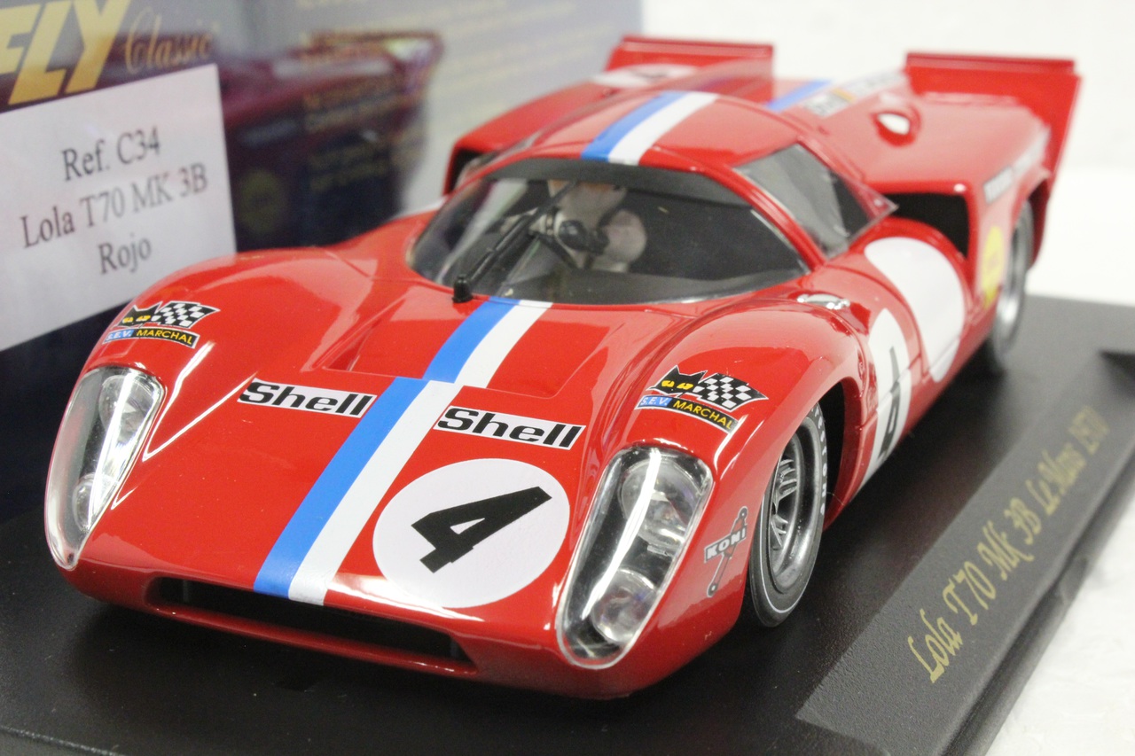 C34 Fly Lola T70 Mk3B Le Mans 1970 Rojo 1:32 Slot Car - Great 