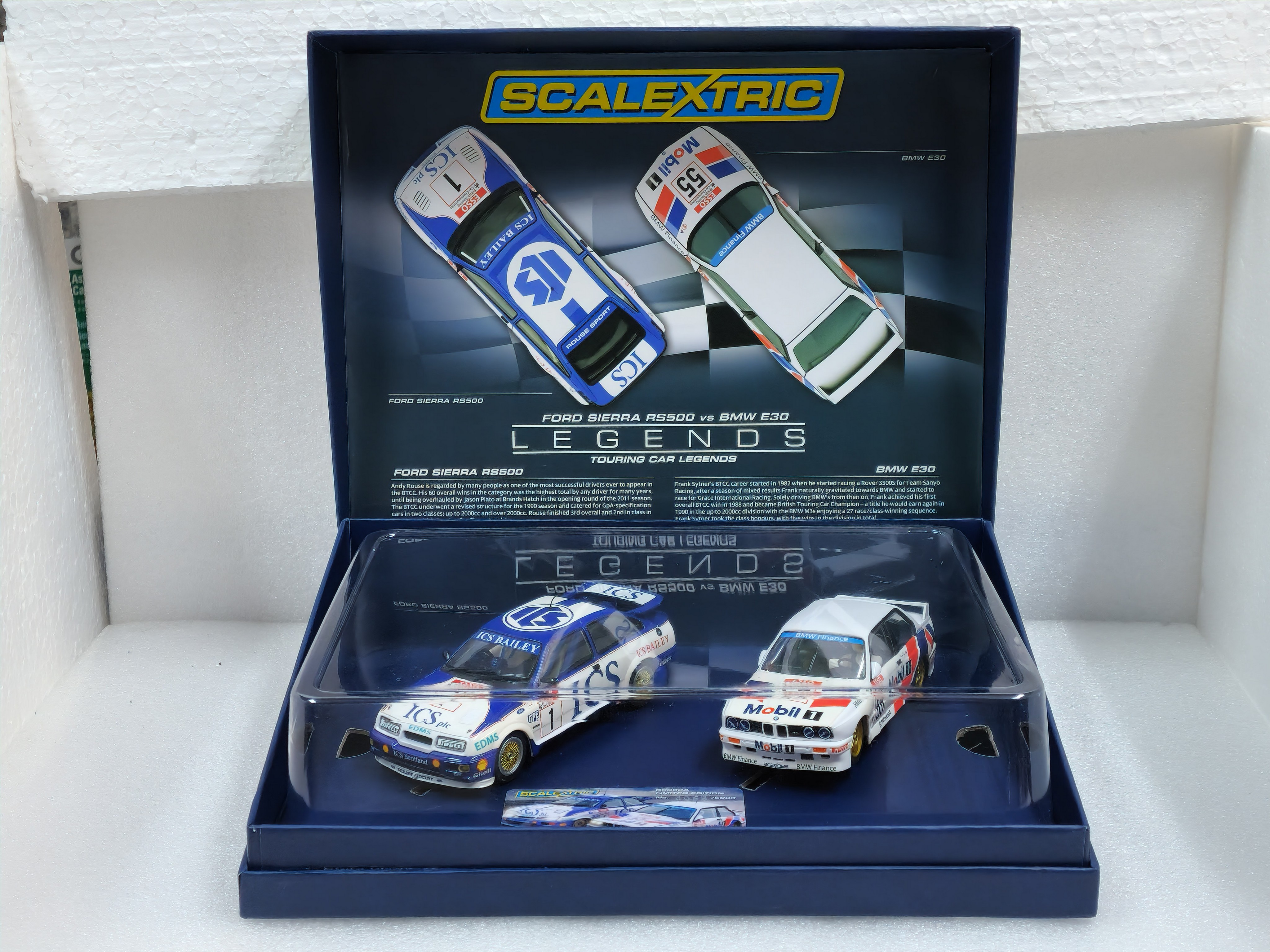 C3693A Scalextric Legends Ford Sierra RS500 & BMW E30 M3 Twin Pack