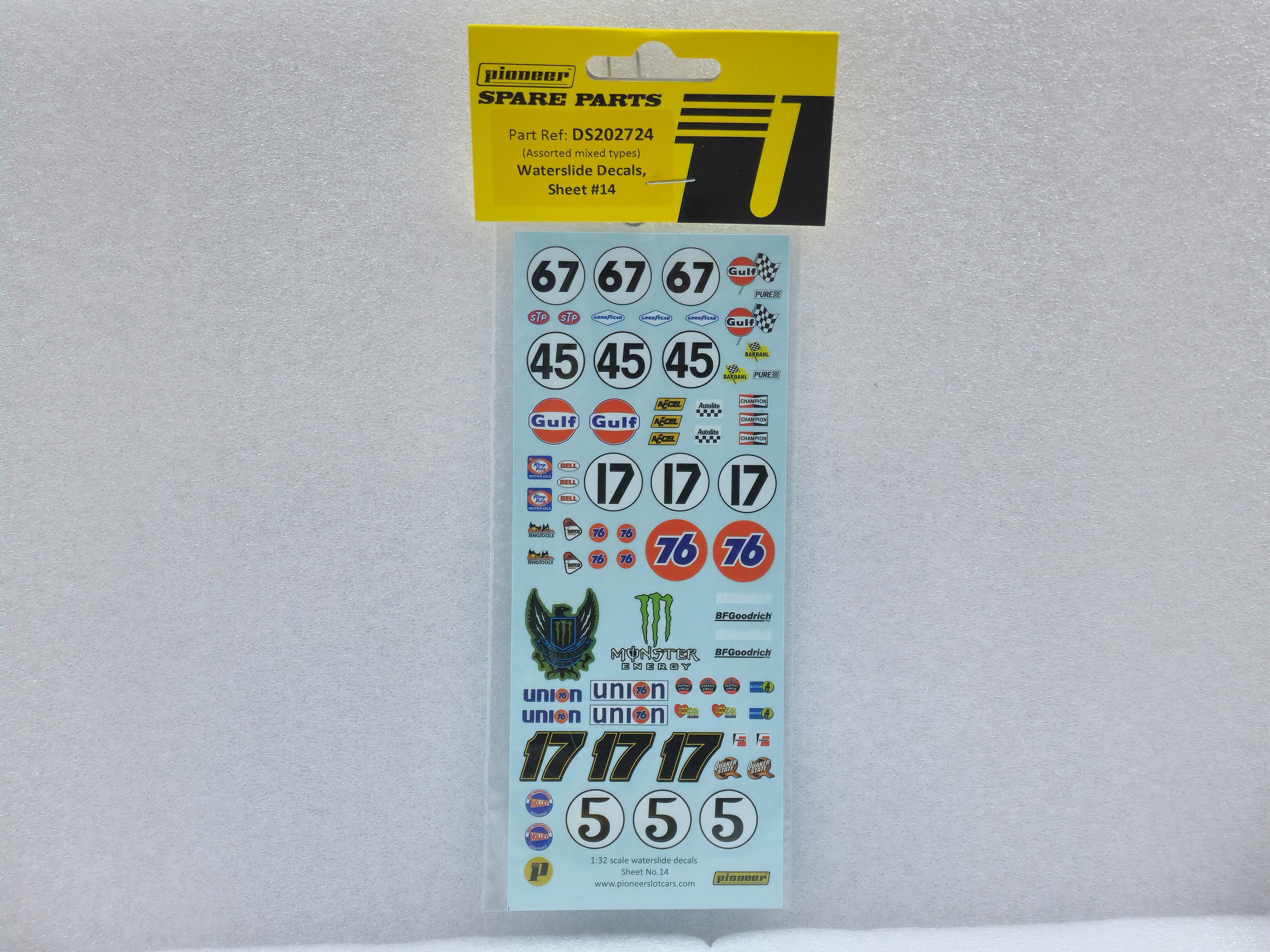 DS202724 Pioneer Waterslide Decals Sheet #14, Assorted Mixed Types