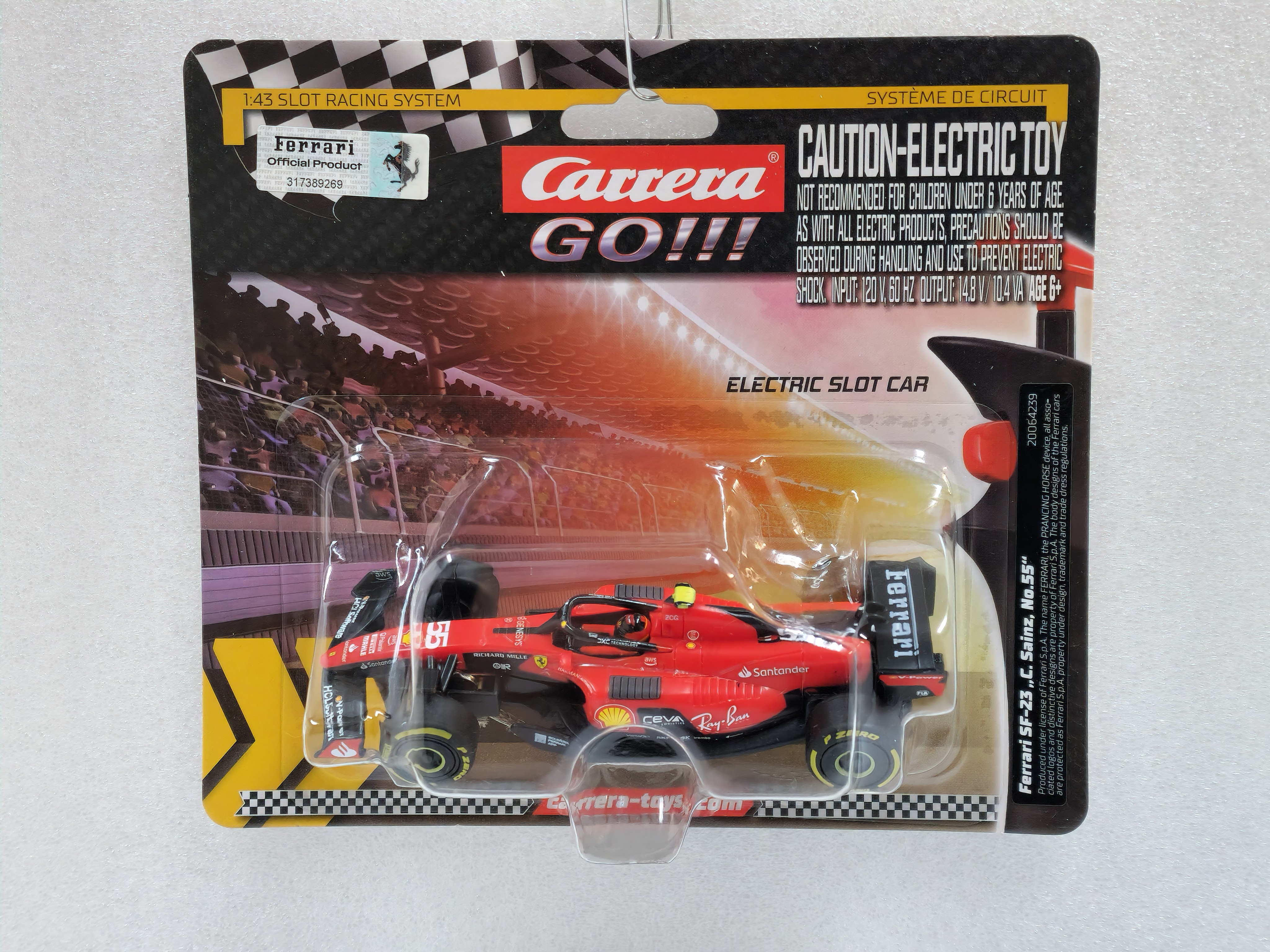 64239 Carrera GO!!! Ferrari SF-23 Carlos Sainz, #55 1:43 Slot Car