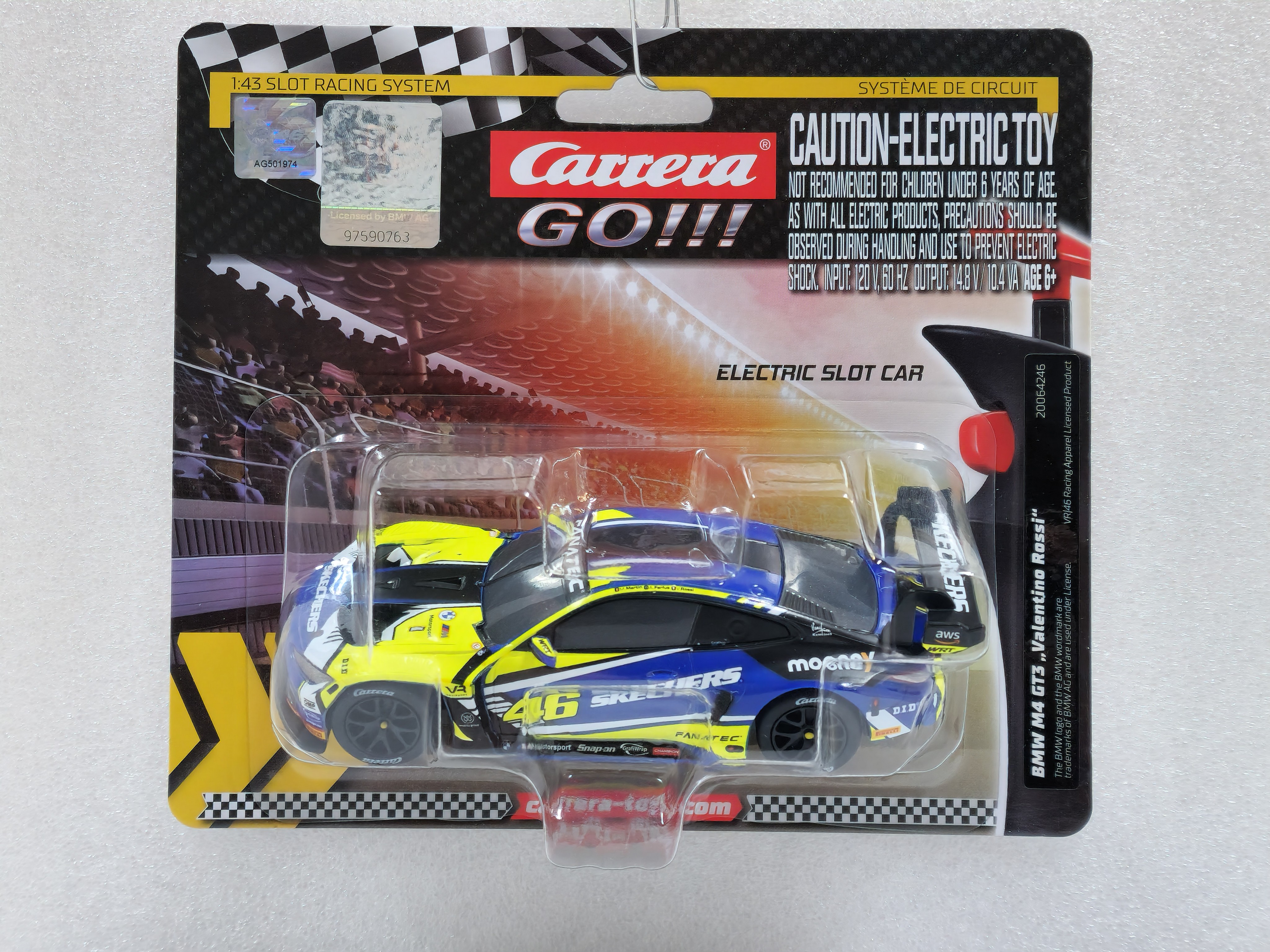 64246 Carrera GO!!! BMW M4 GT3 Valentino Rossi, #46 1:43 Slot Car