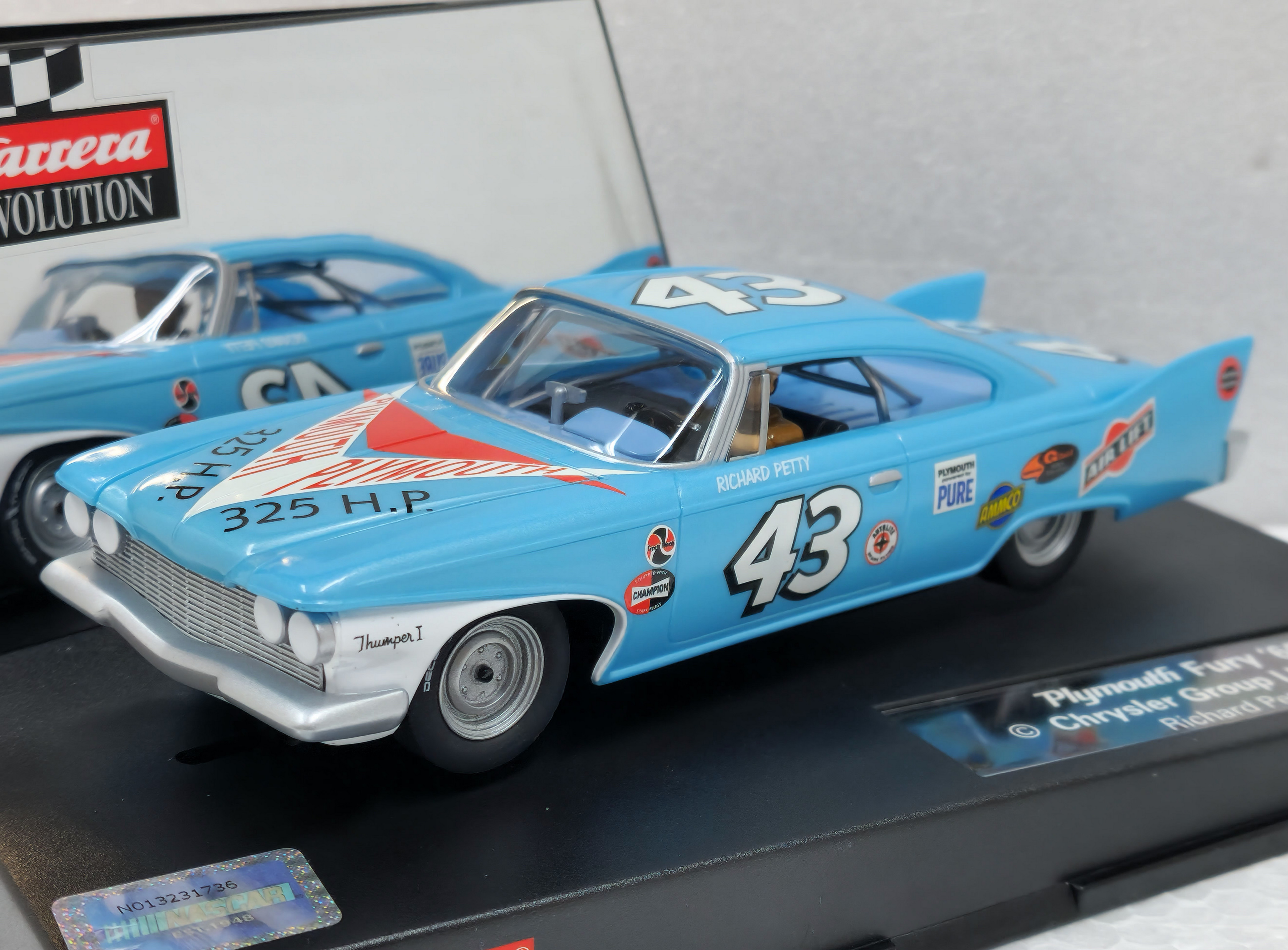 27329 Carrera Evolution Plymouth Fury, #43 1:32 Slot Car - Great