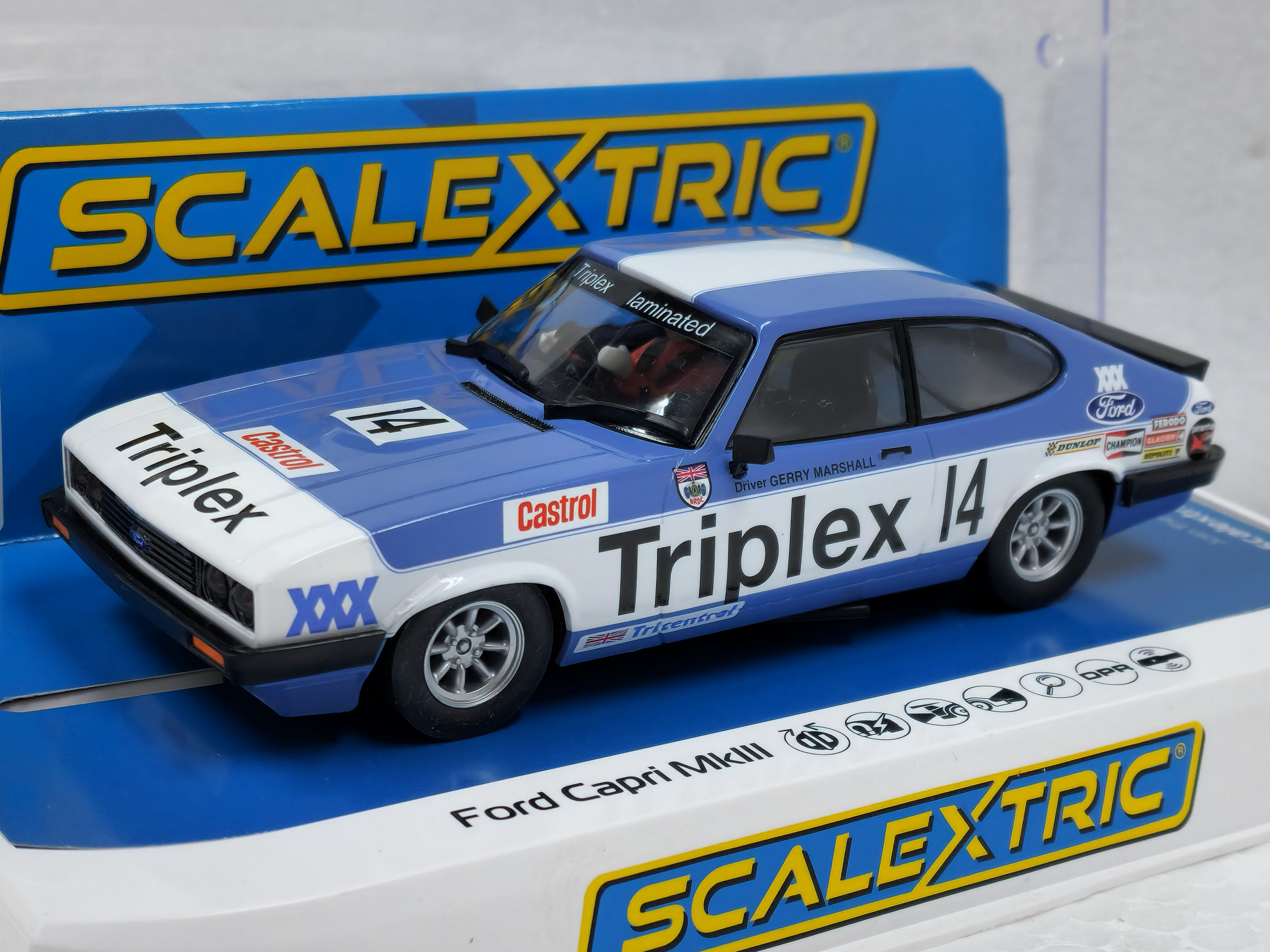 C4544 Scalextric Ford Capri MK3 Triplex Gerry Marshall, #14 1:32