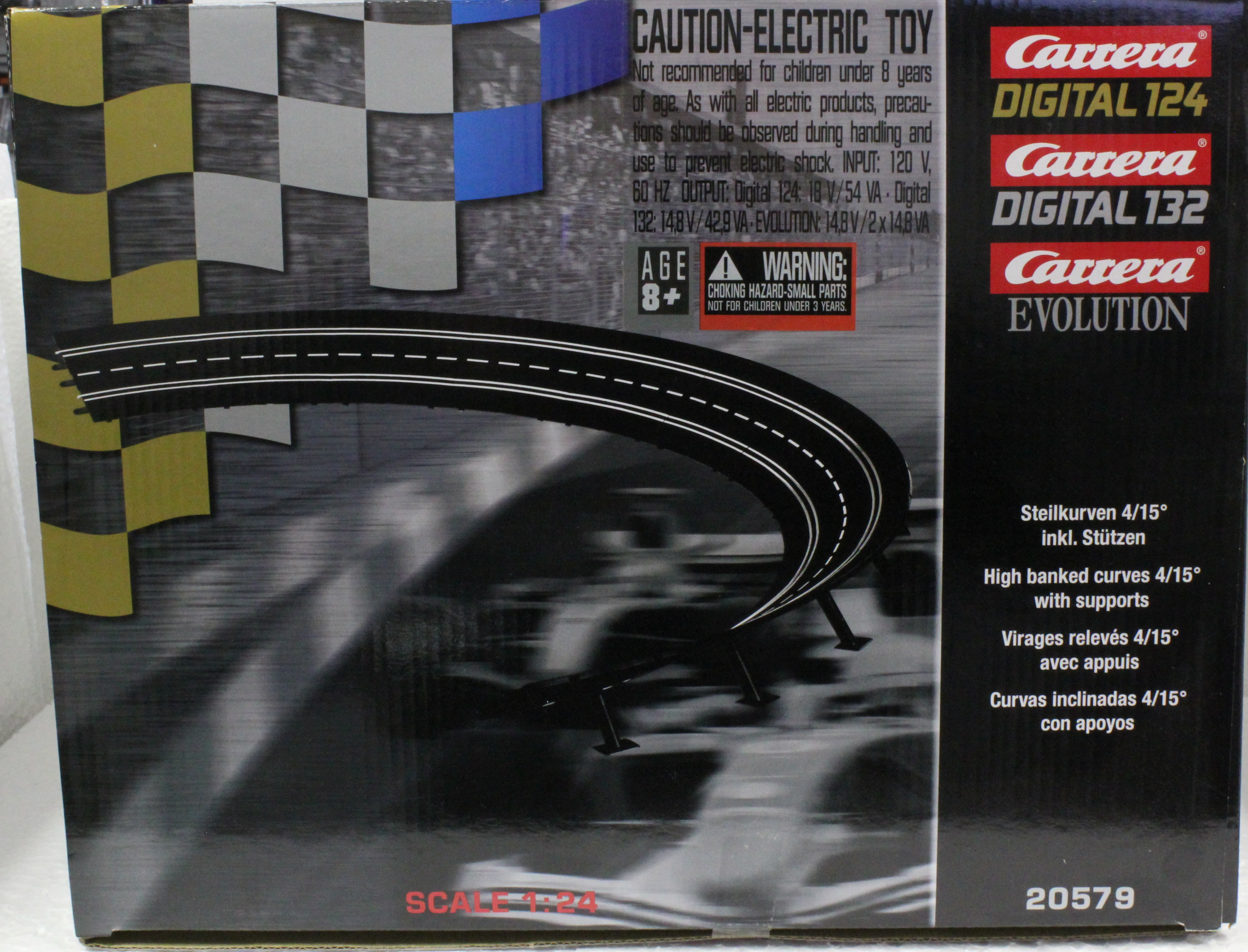20579 Carrera High Banked Curve 4/15° (12 Pieces) 1:24 Slot Car Track -  Great Traditions