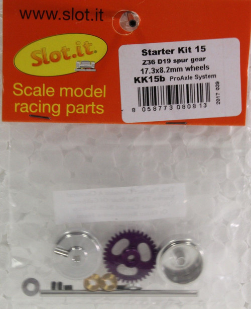 SIKK15B Slot.it Sidewinder Rear Axle Kit 36t 19mm Gear 132 Slot Car