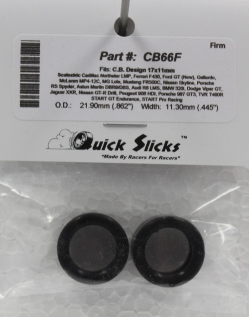 Cb66f Quick Slicks Silicone Tires For 17x11mm Scalextric 1 32 Slot Car Part Great Traditions