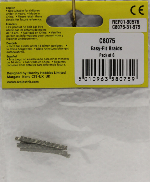 C8075 Scalextric 6 Guide Show Braid/Brushes 132 Slot Car Part Great