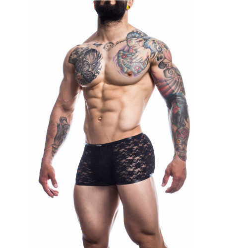 extra large mens C4M L4CE Trunk Black lace style briefs sexy