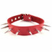Red Rouge Leather Spiked Bondage Slave Collar BDSM With One Inch Metal Spiky Spikes Slave 