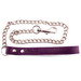 Purple Rouge Leather slave lead with metal chain for bondage bdsm Leash