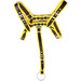 Black & yellow Rouge Leather bondage bdsm chest harness with detachable body strap with cock or dildo ring attached