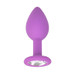 Loving Joy Jewelled Silicone Butt Plug Purple - Size Small