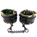 Rouge High Quality Black And Green Camouflage Pattern Leather Padded Wrist Cuffs For Bondage Restraints BDSM for men or women Fetish Sex