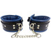 Rouge High Quality Black And Blue Leather Padded Ankle Cuffs For Bondage Restraints BDSM for men or women Fetish Sex
