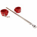 Rouge Adjustable Leg or arm metal spreader restraint bar bdsm bondage with Red leather cuffs Slave Master