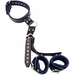 Rouge High Quality Black & Blue Leather Neck to Wrist Restraint For Bondage Restraints BDSM for men or women Fetish Sex Play Lockable