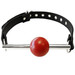 Rouge Black Leather Ball Gag with Stainless Steel Rod And Removable Red Ball for Bondage BDSM fetish restraint sex play