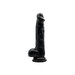 Loving Joy 6 Inch Dildo with Balls Black realistic suction cup base sex toy