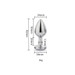 Toosh Silver Metal Butt Plug Medium Clear Stone