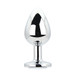 Toosh Silver Metal Butt Plug Large Clear Stone