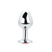 Toosh Silver Metal Butt Plug Medium Red Stone