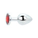 Toosh Silver Metal Butt Plug Medium Red Stone