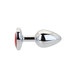 Toosh Heart Shaped Silver Butt Plug with Red Stone Small