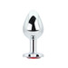 Toosh Heart Shaped Silver with Red Stone Medium