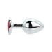 Toosh Heart Shaped Silver with Red Stone Medium