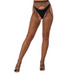 Lace by LJ Rhinestone Fishnet Crotchless Pantyhose Black