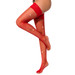 Lace by LJ Fishnet Thigh High Stockings with Rhinestones - red