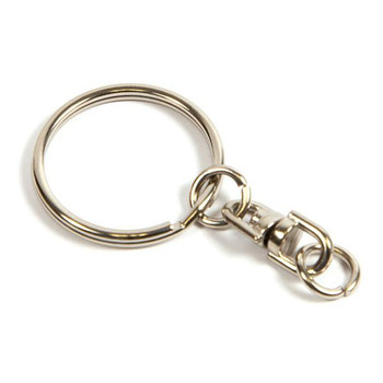 25mm Spring Steel Split Ring Keychain and Swivel Chain