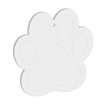 Pack of 6 - Paw print Acrylic Keychain Blanks