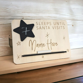 Sleeps Until Santa Visits Christmas Countdown Board - Personalised Gift Christmas