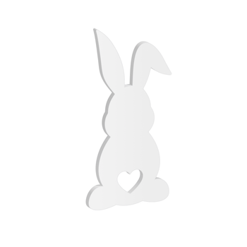 Easter Bunny Acrylic Blank with Heart Shape Tail (100mm high)