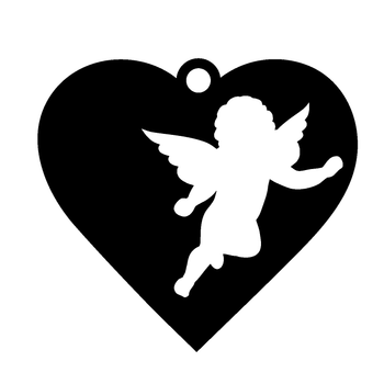 100mm Wide Heart & Angel Valentines Acrylic Blank