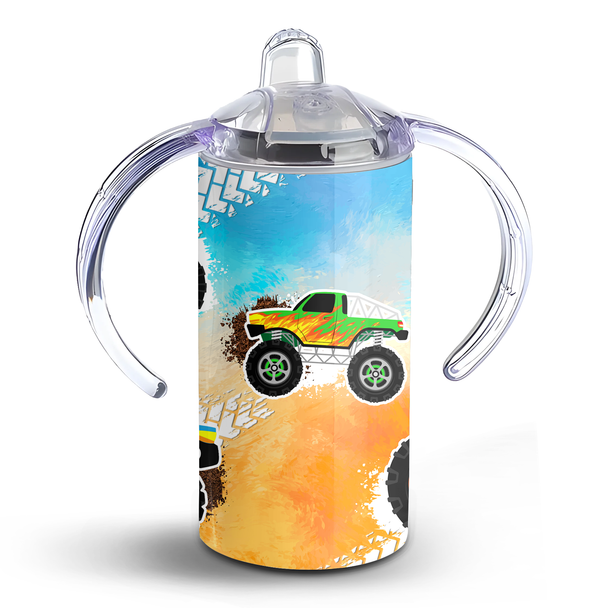 12oz Sippy Cup - Truck Themed Design