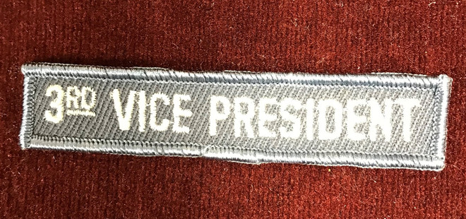 3rd Vice President Patch  (Blue with White Lettering)