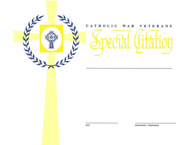 Auxiliary Special Award Citation  (Department President Signature