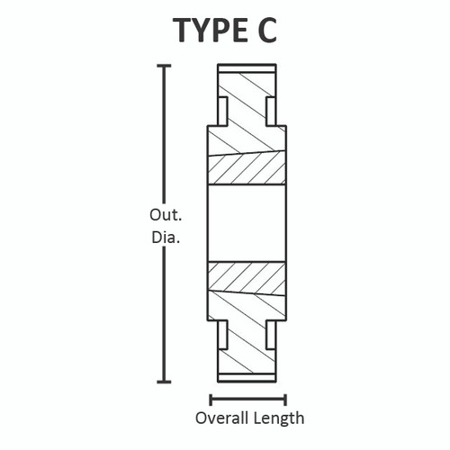 Torquex® F224-14MX-37-40-F Timing Pulley, F-QD® Bushing Required, 224 Teeth, Cast Iron