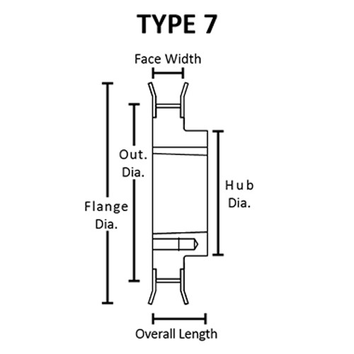 Torquex® TL60L050 Timing Pulley, 2012 Taper-Lock Bushing Required, 60 Teeth, Ductile Iron