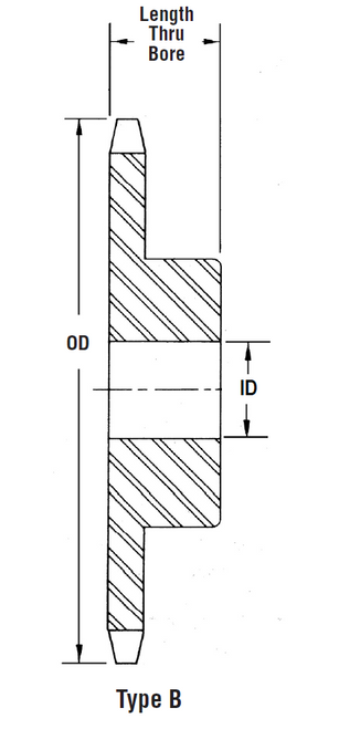 40B58 Torquex® Steel Roller Chain Sprocket for ANSI 40 Chain, 3/4" Reboreable