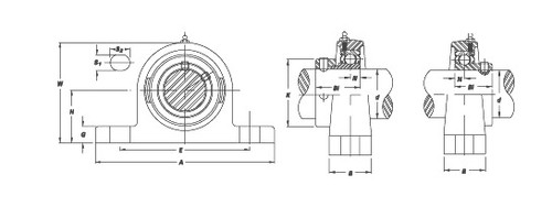 SALP201-8G IPTCI 2-Bolt Pillow Block Bearing Assembly, 1/2" Shaft